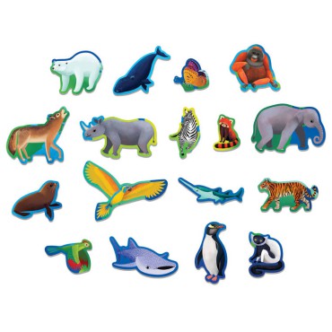Puzzle edukacyjne Zagrożone gatunki z elementami w kształcie zwierząt 80 elementów 5+ Mudpuppy - 1