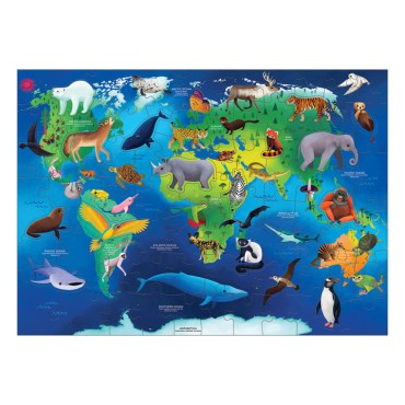 Puzzle edukacyjne Zagrożone gatunki z elementami w kształcie zwierząt 80 elementów 5+ Mudpuppy - 3
