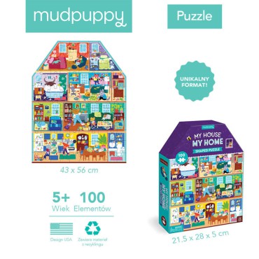 Puzzle konturowe Mój dom 100 elementów 5+ Mudpuppy - 3