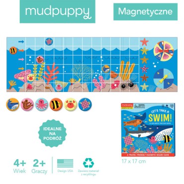 Podróżna magnetyczna gra planszowa wyścig Zawody pływackie 4+ Mudpuppy - 3