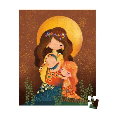 Puzzle w walizce Obraz inspirowany twórczością Klimta 100 elementów 6+ Made in France Janod - 1