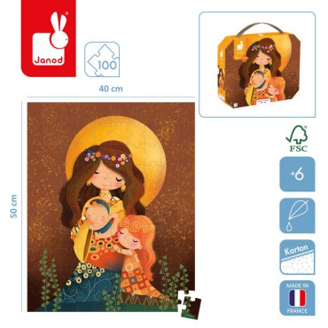Puzzle w walizce Obraz inspirowany twórczością Klimta 100 elementów 6+ Made in France Janod - 3