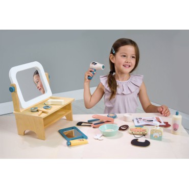 Salon fryzjerski - drewniana toaletka z akcesoriami Tender Leaf Toys - 4
