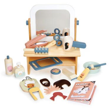 Salon fryzjerski - drewniana toaletka z akcesoriami Tender Leaf Toys - 9