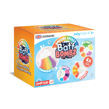 Bomby do kąpieli zmieniające kolor wody 4 szt. Rainbow Baff Bombz 3+ Zimpli Kids - 1