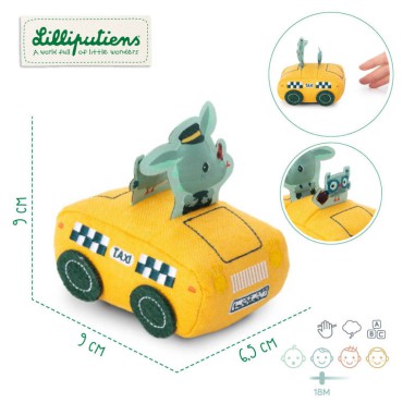 Miękkie auto z napędem pull-back Smok Joe 18 m+ Lilliputiens - 4