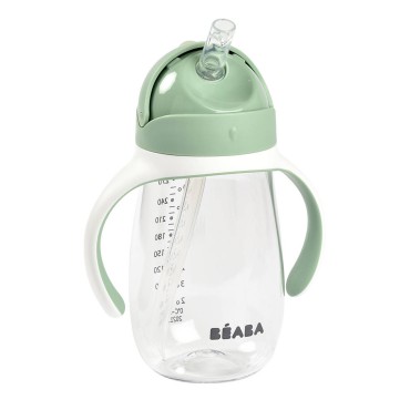 Bidon niekapek ze słomką tritanowy 300 ml Sage green Beaba - 9