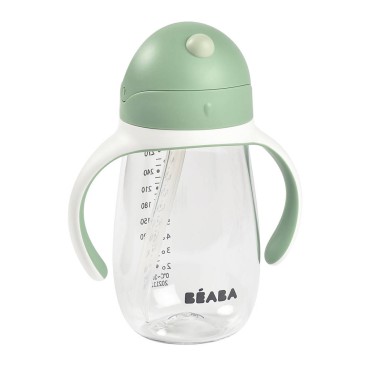 Bidon niekapek ze słomką tritanowy 300 ml Sage green Beaba - 10