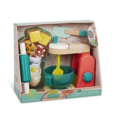 Mini Chef – Mix & Bake Playset – drewniany Mikser z akcesoriami i składnikami do pieczenia ciast B.Toys - 2