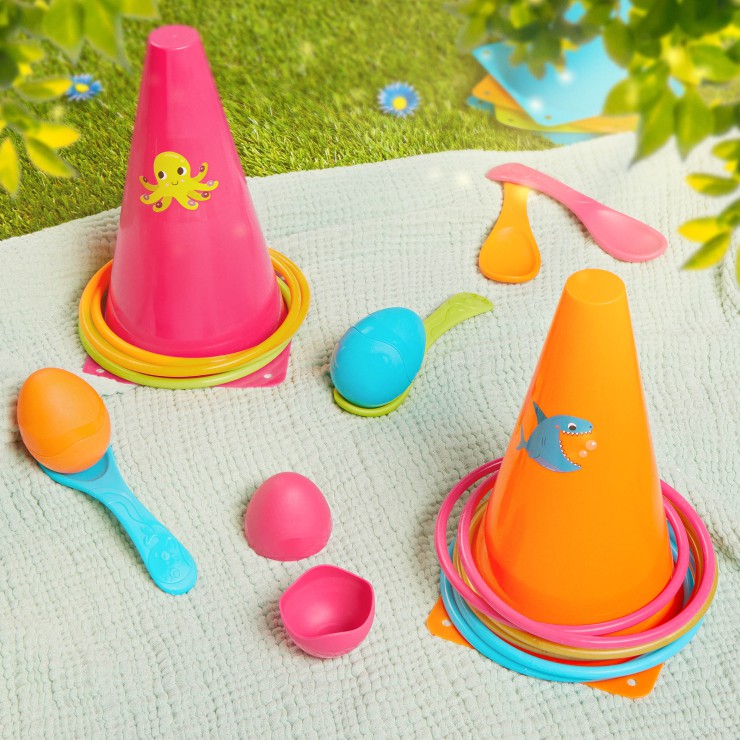 Zestaw do 2 gier na świeżym powietrzu – obręcze i jajka B.Toys - 9